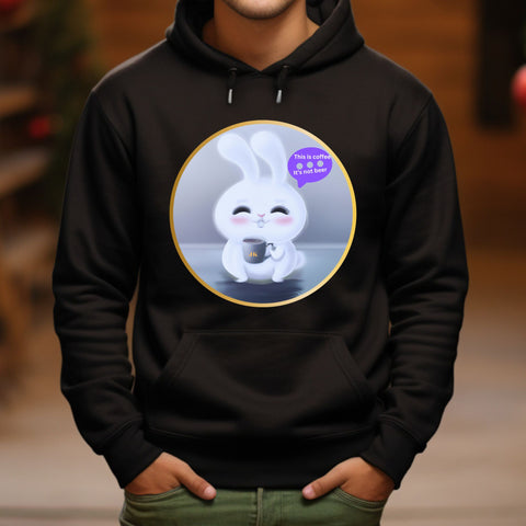 cute hoodie with snow white bunny said "just one bite", #black-hoodie-of-jungkook'smeme, #cotten-polyester-long-sleeve-shirt, soft comfortable Jungkook's meme