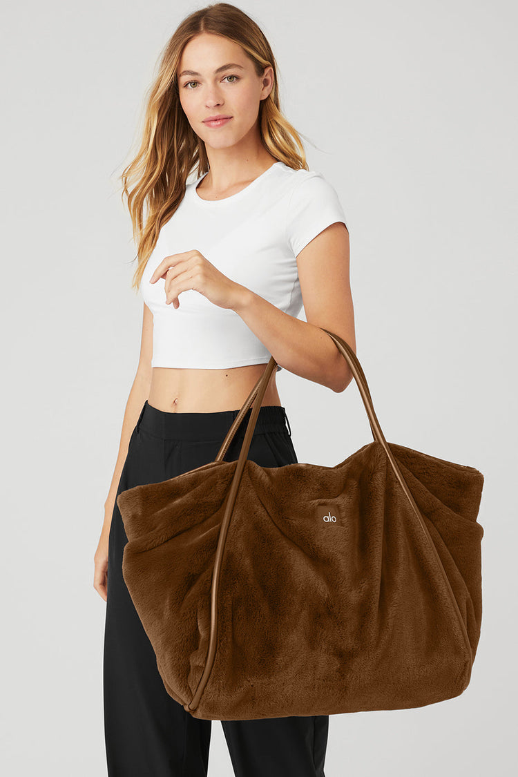 Suede Leather Tote Bag for Woman / Anthracite Leather Shoulder 