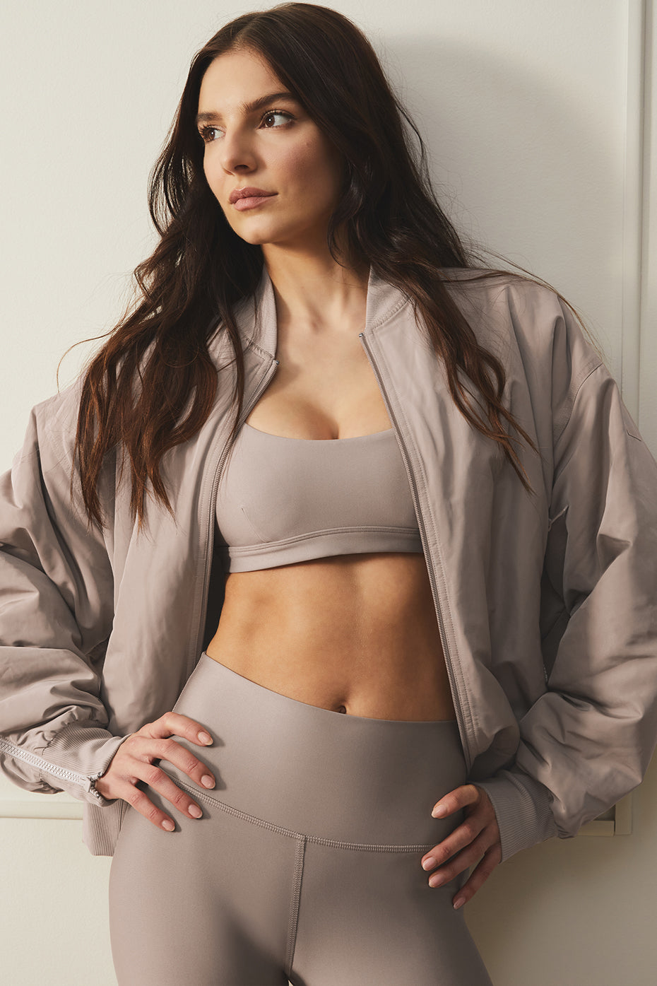 Faux Fur Urbanite Bomber - Taupe/Ivory | Alo Yoga