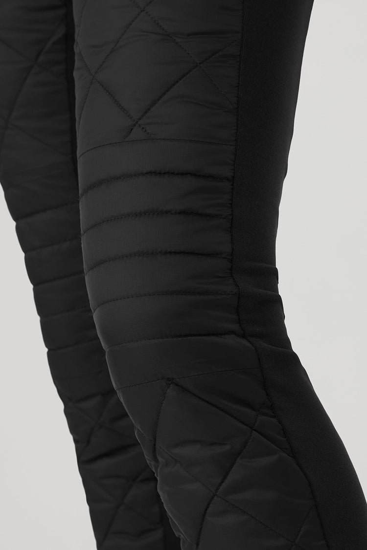 High-Waist Ski-Moto Puffer Pant - Black