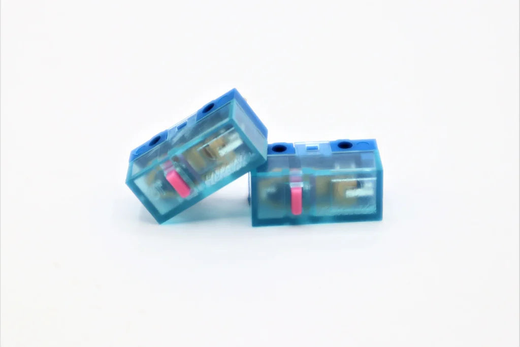 Huano Transparent Blue Shell Pink Dot Mouse Switches Gaming