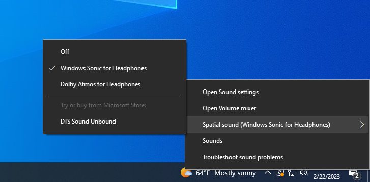 spatial audio how to enable Sonic Windows any headphones