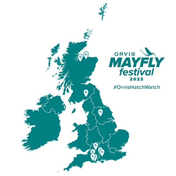 Orvis HatchWatch Map plotting mayfly hatches across the UK and Ireland