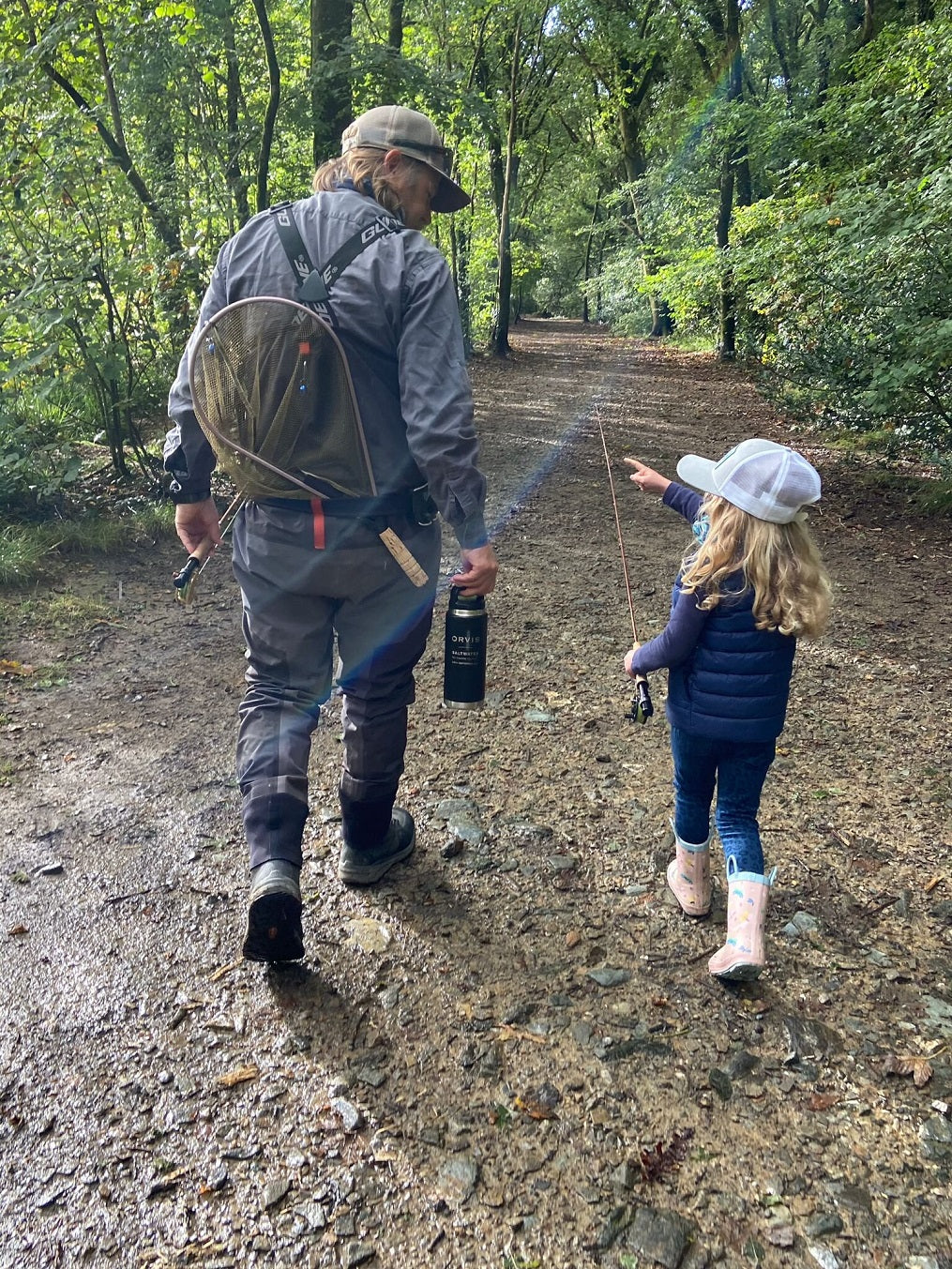 Malcolm Sargeant and his Daughter - introducing fly fishing to the next generation. 