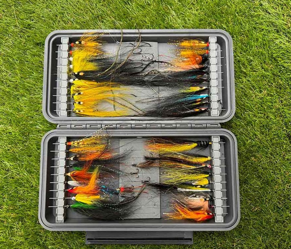 Scottish spring salmon tube flies in a Plan D box