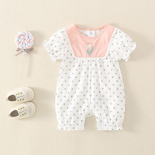 Pink and White Romper Onesie  White romper, Rompers, Fashion