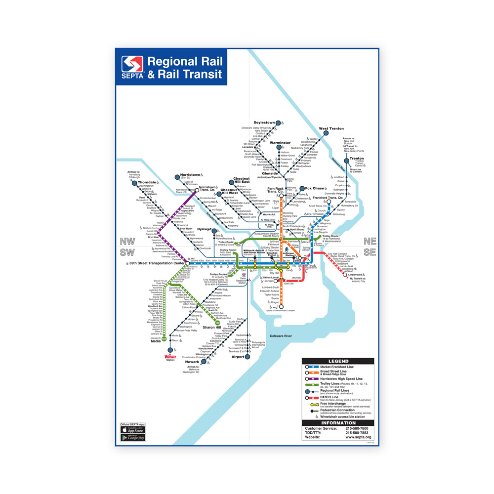 SEPTA Broad Street Line Map Print 18x24 SEPTA Online Shop   Rrd Poster 1200x 