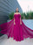 A-Line/Princess Chiffon Long Floor-Length Sleeves Ruffles Off-the-Shoulder Dresses