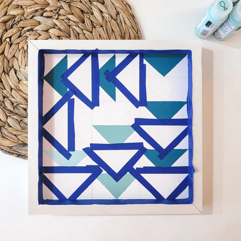 partially painted quilt block
