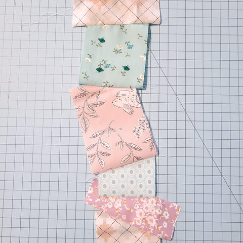 sewing scrappy fabric together