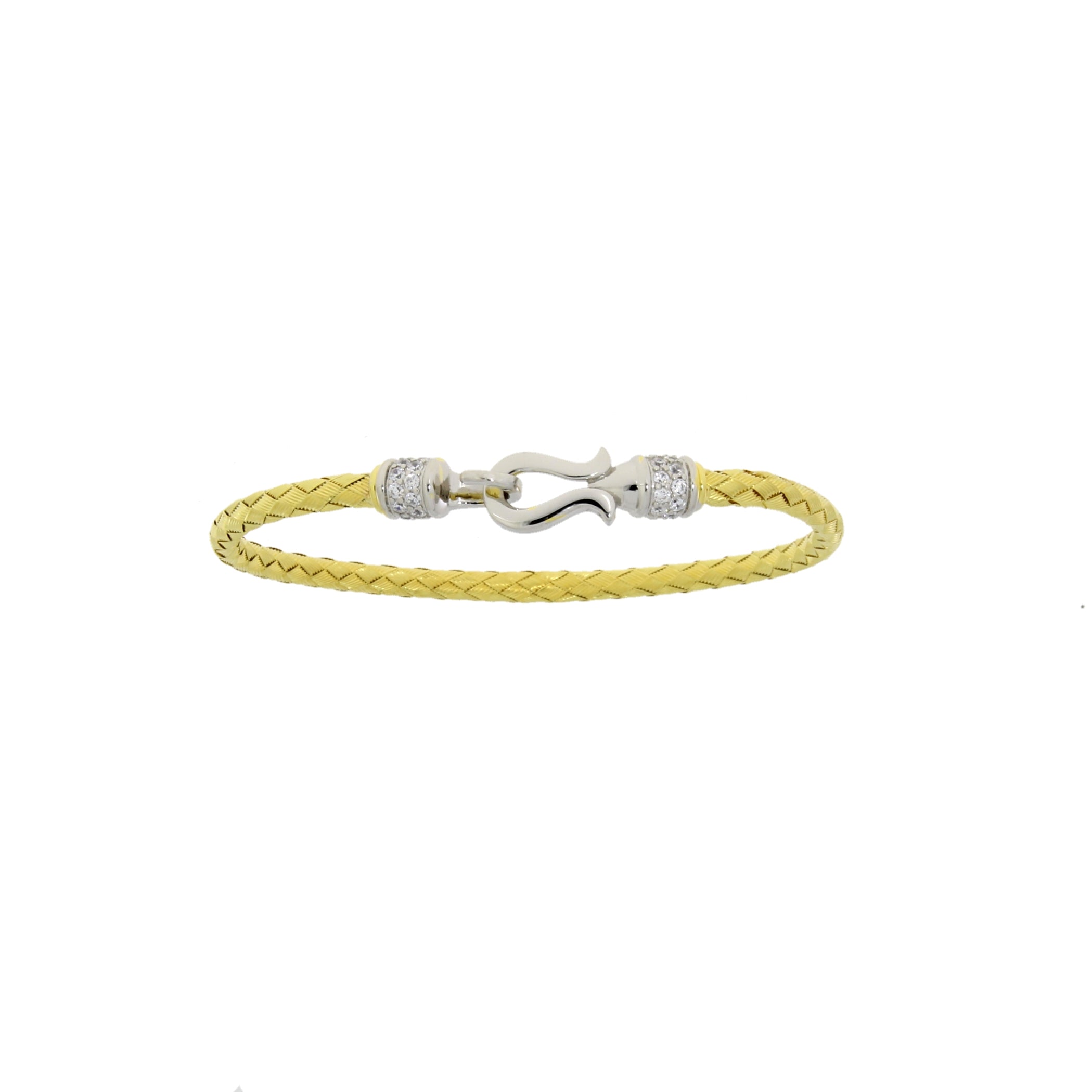 Genuine Cubic Zirconium Bangle Bracelet Sterling Silver