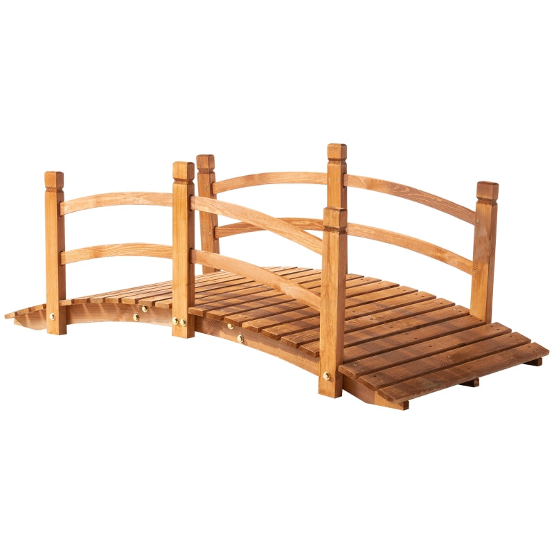 Outsunny 5FT Wooden Garden Bridge (Stained)