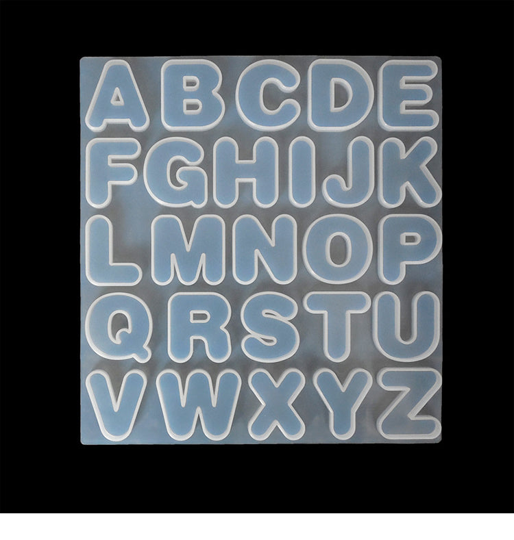 Romantic Swirl Uppercase Alphabet Letters Silicone Mold-2 Piece Set