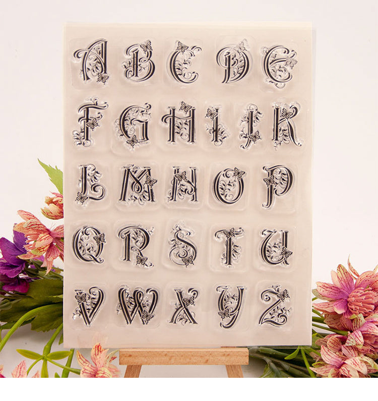 126 Butterfly Alphabet, Letter Transparent Stamps