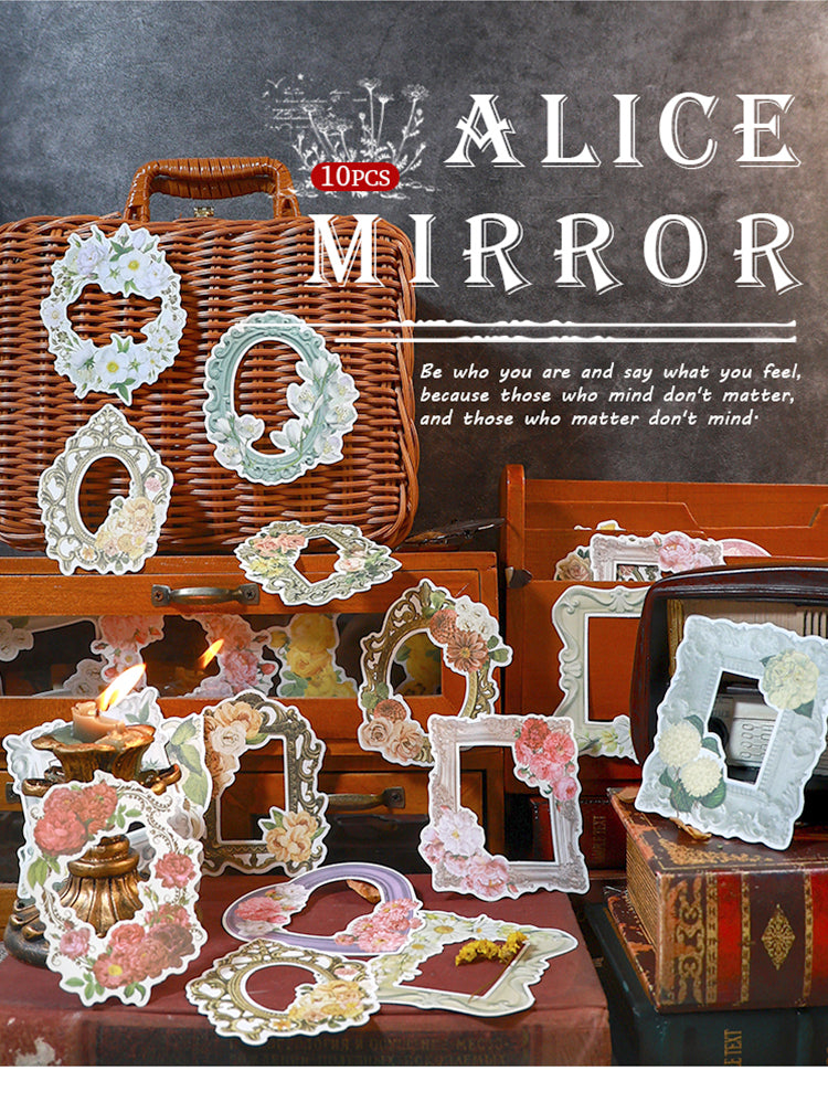 1Alice's Floral Mirror Frame Collection Scrapbook Paper