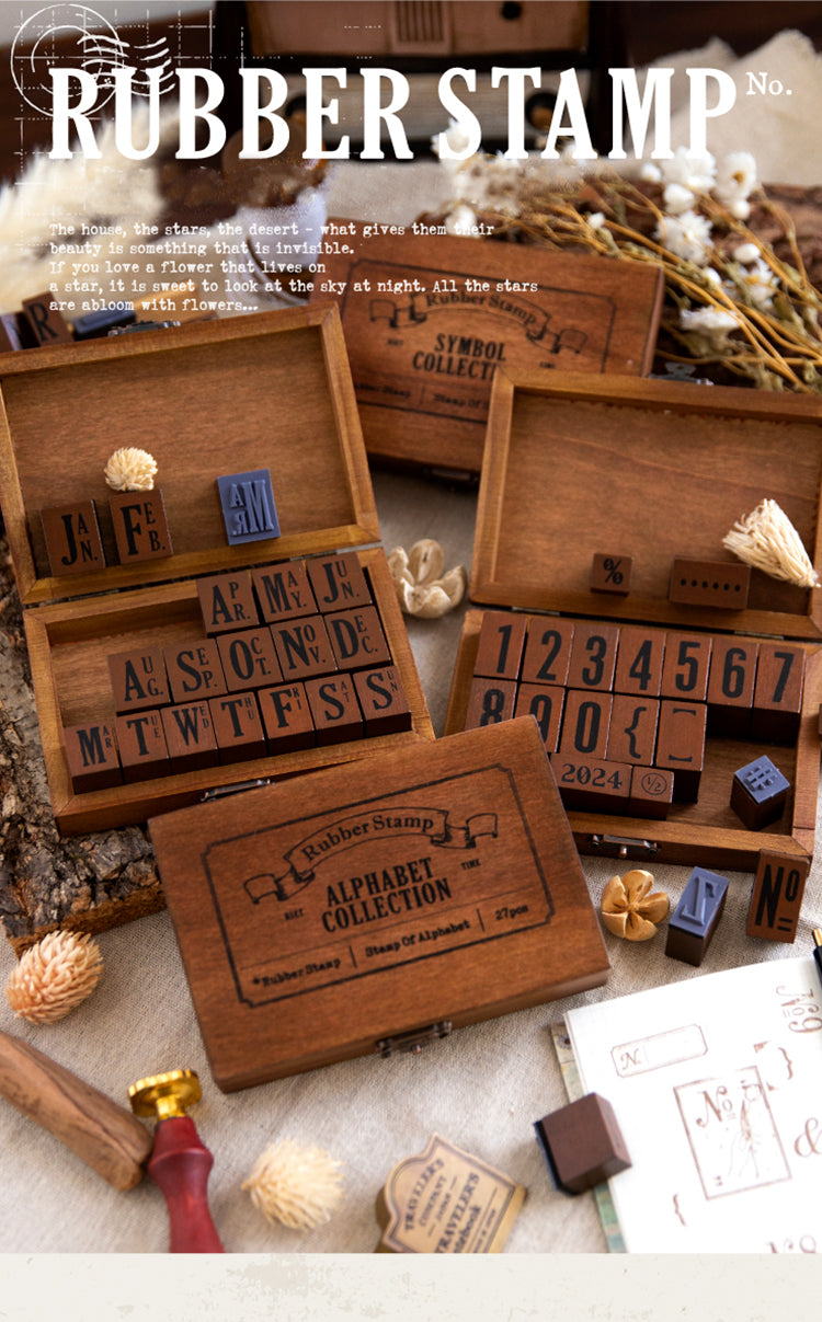 1Alphabet, Number, and Symbol Rubber Stamp Set