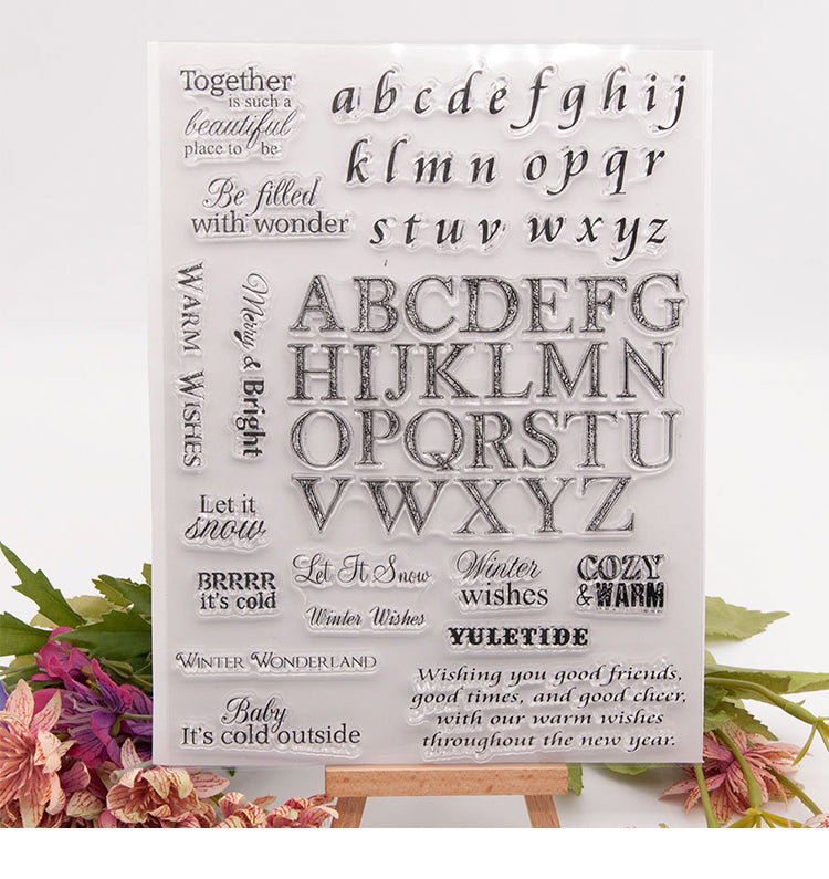 1Alphabet and Text Clear Silicone Stamp