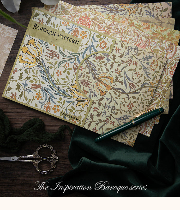 1Baroque Style Large Floral Background Paper