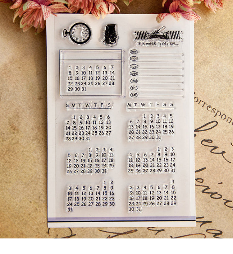 Ready Made Rubber Stamp - Calendar Transparent Stamps