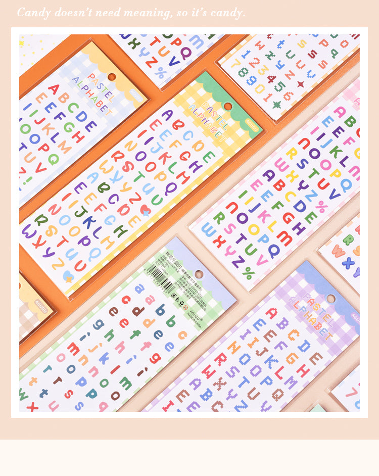 1Candy Color Cartoon Number Letter Stickers