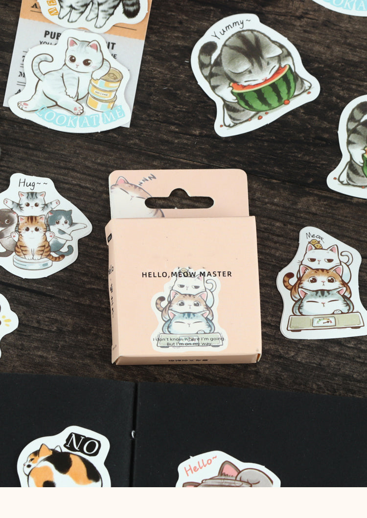1Cartoon Cat Theme Animal Adhesive Sticker