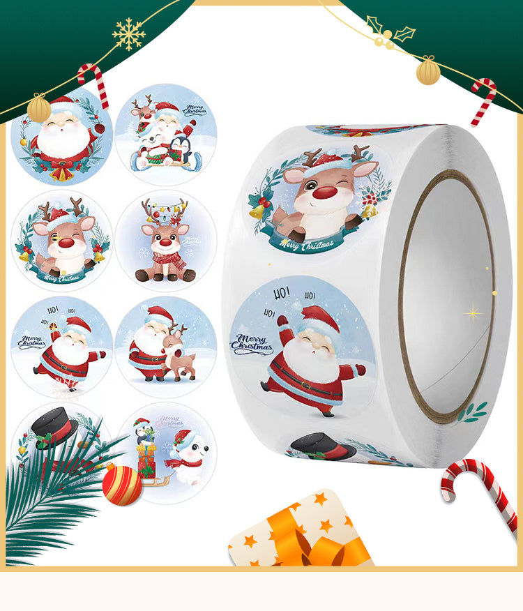 1Cartoon Christmas-themed Gift Tags Stickers