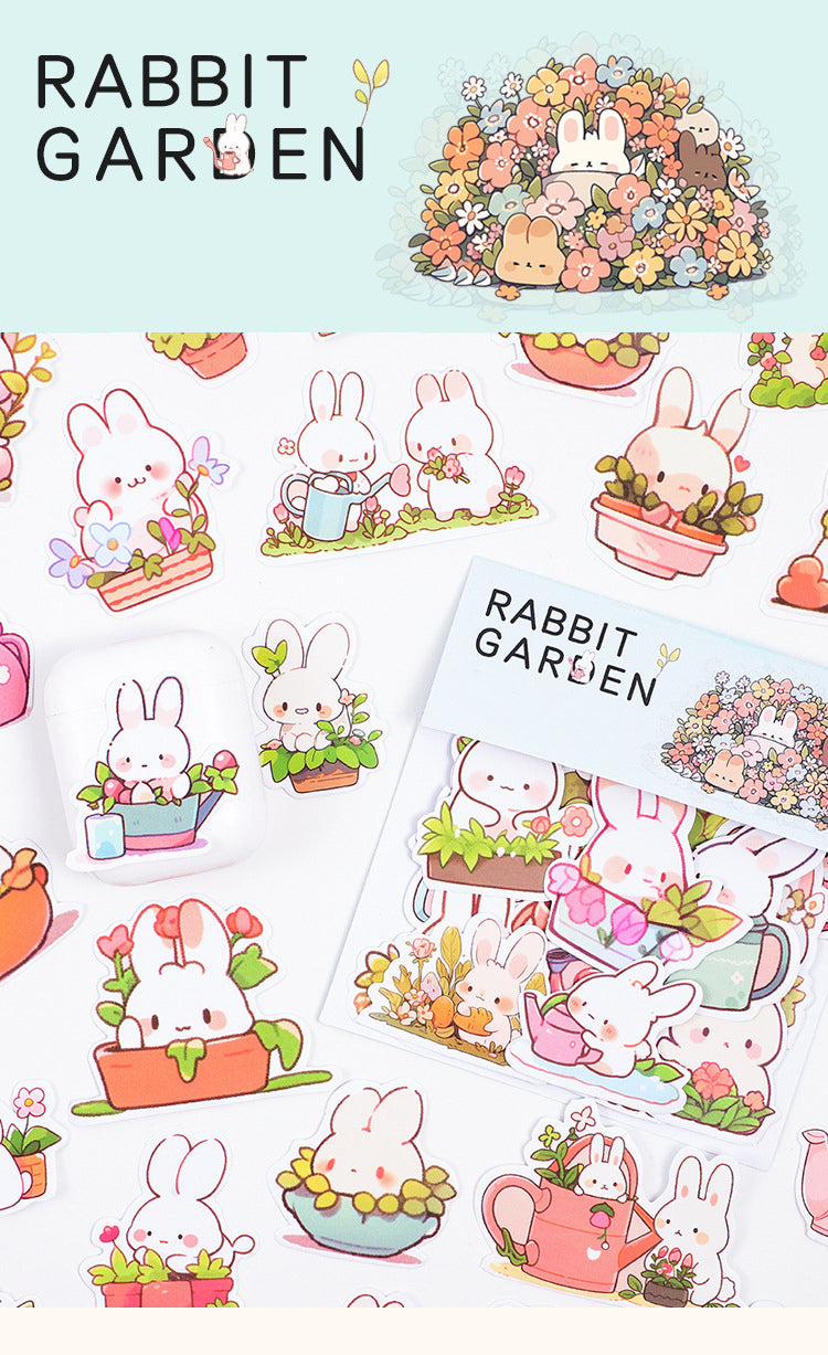 1Cartoon Rabbit Garden Stickers - 70PCS