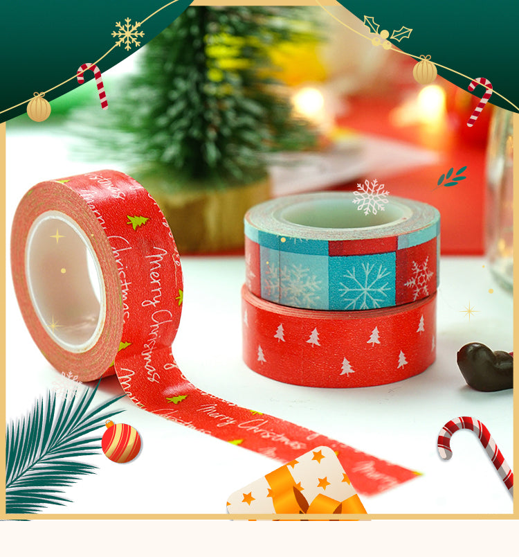 1Christmas Basic Decorative Washi Tape - Snowflake, Christmas Tree, Greetings