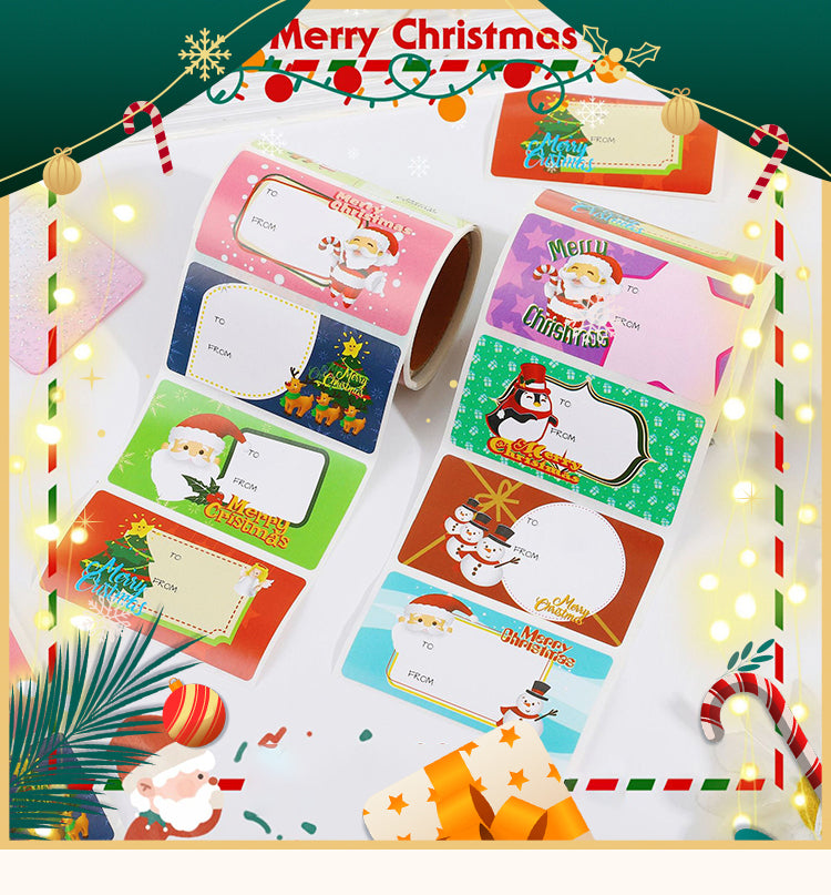 1Christmas Cartoon Message Seal Stickers