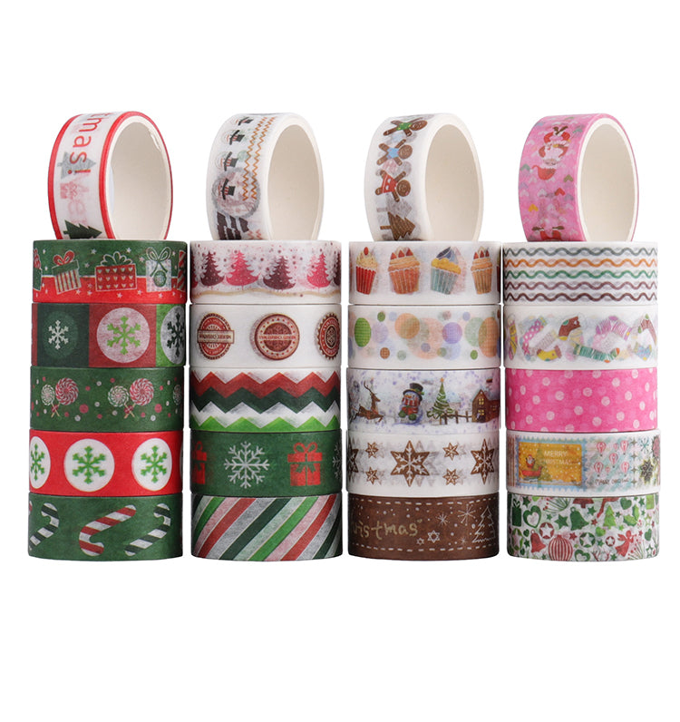 1Christmas Decorative Washi Tape Set (24 Rolls)