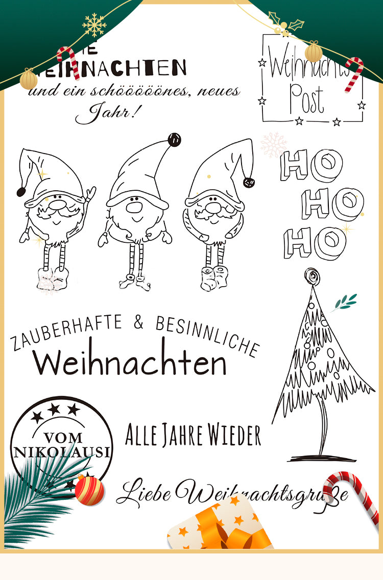 1Christmas German Greetings Silicone Stamps
