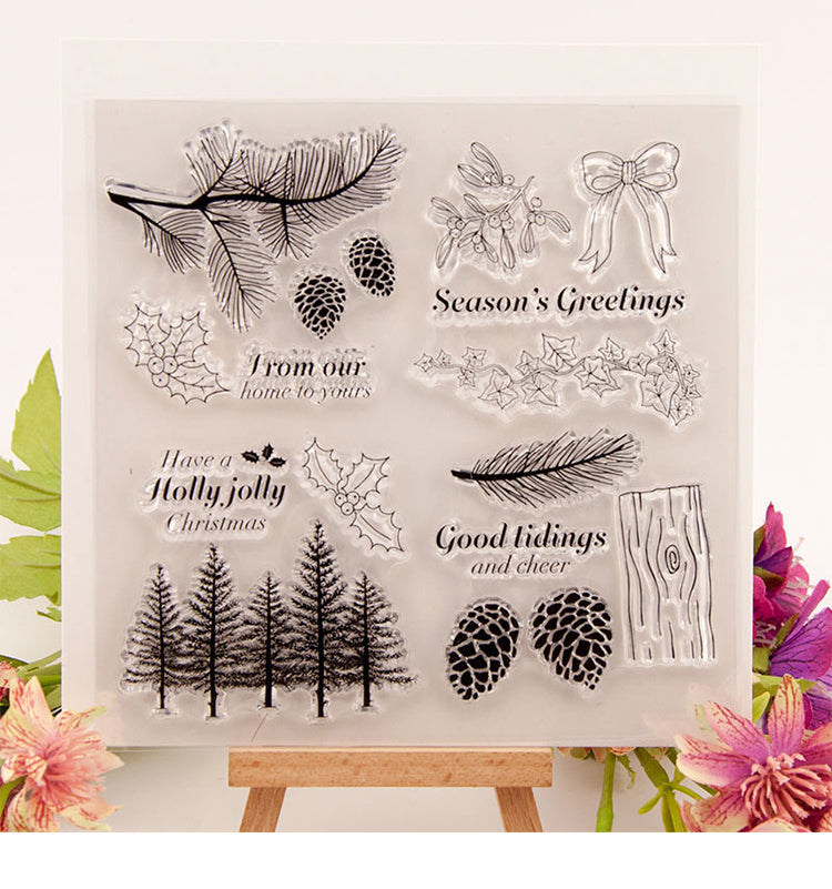 1Christmas Plant Transparent Decorative Silicone Stamps