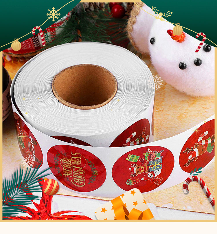 1Christmas Red Gift Sealing Stickers