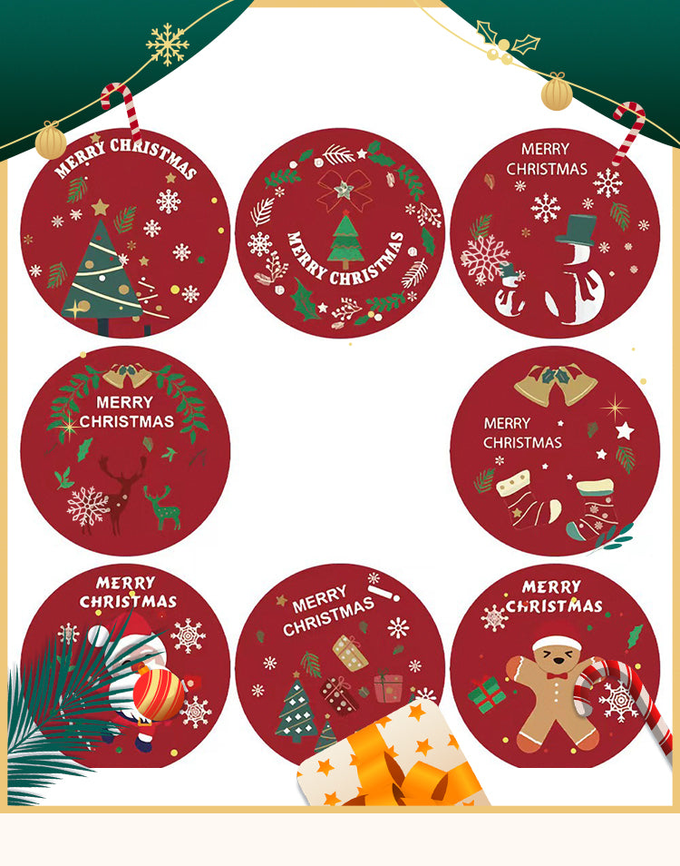1Christmas Red Gift Tag Stickers