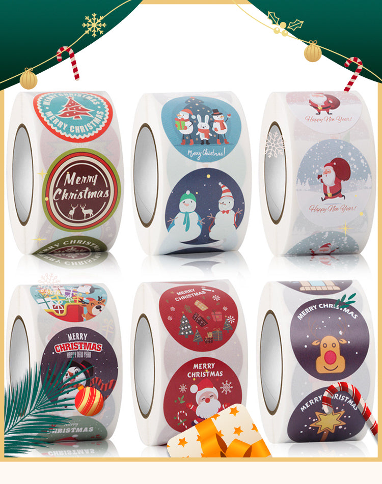 1Christmas Rolled Adhesive Labels Stickers