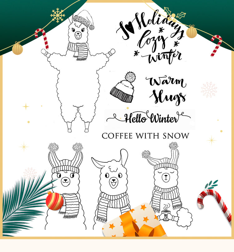 1Christmas Silicone Rubber Stamps - Greetings, Animals, Characters