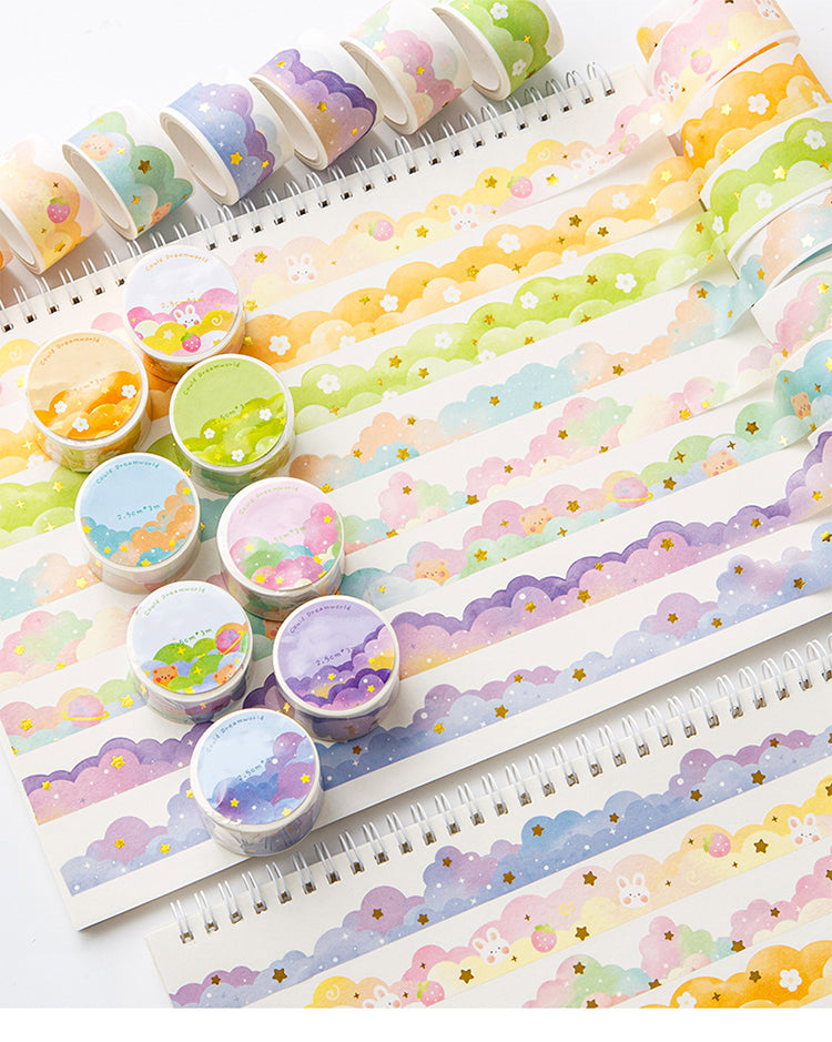 1Cloud Hot Stamping Washi Tape - Rabbit, Bear, Heart, Moon, Star