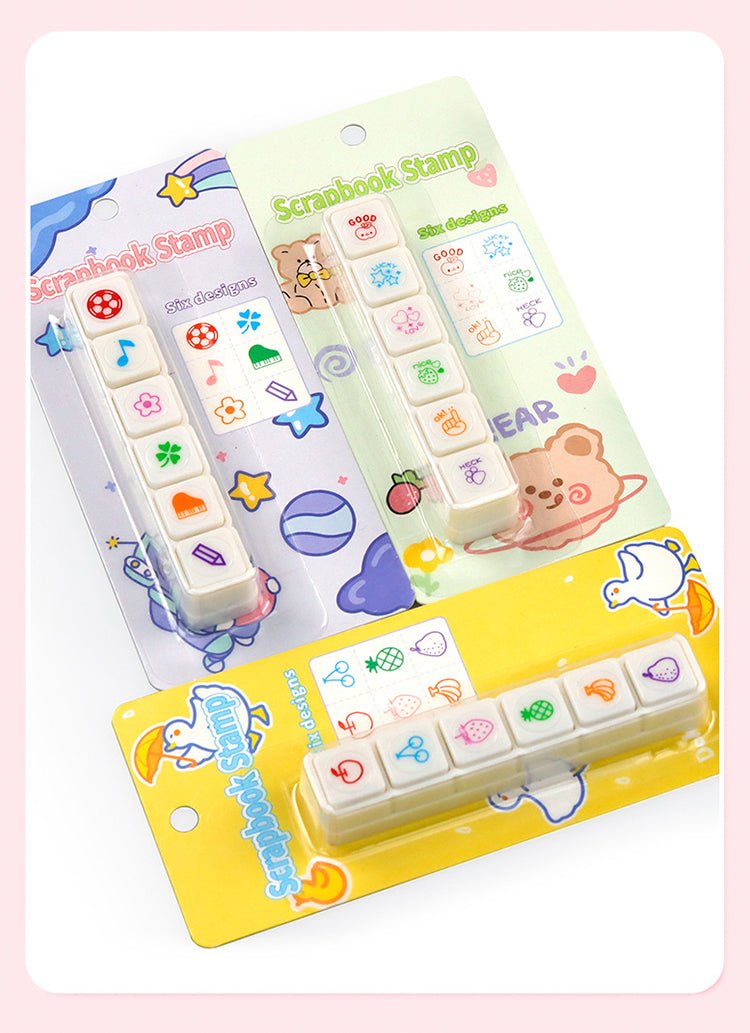 1Cute Cartoon Style Scrapbook Stamp Set