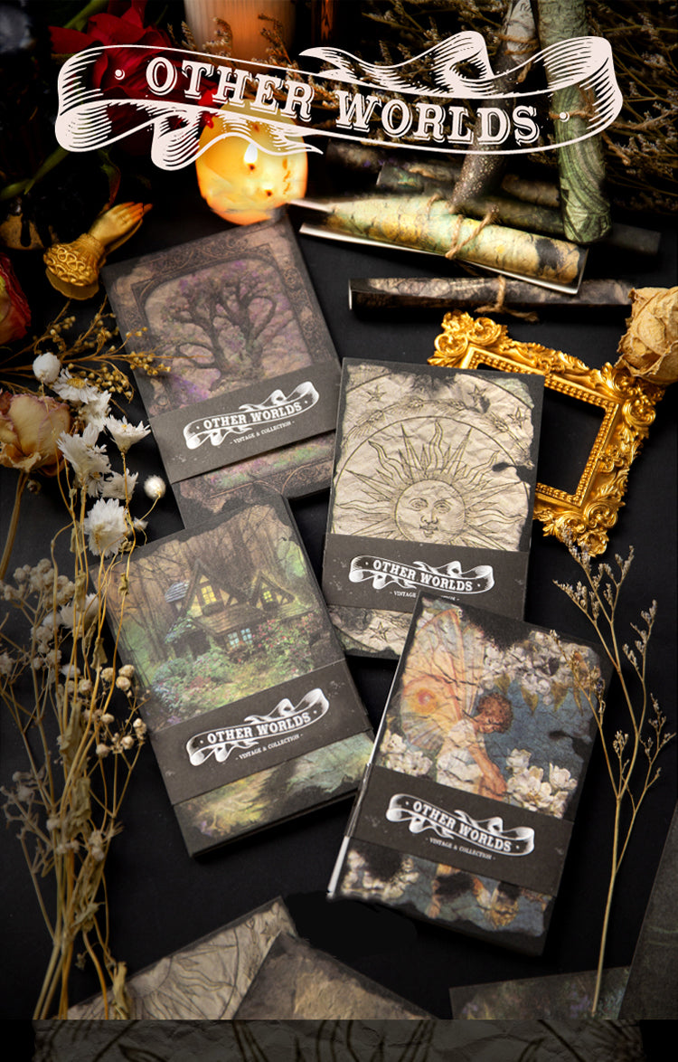 1Dark Vintage Material Paper - Forest, Alchemy, Elf, Butterfly