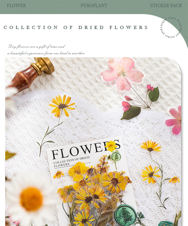 1Dried Flower Collection Wax Seal Flower Plant Sticker Pack