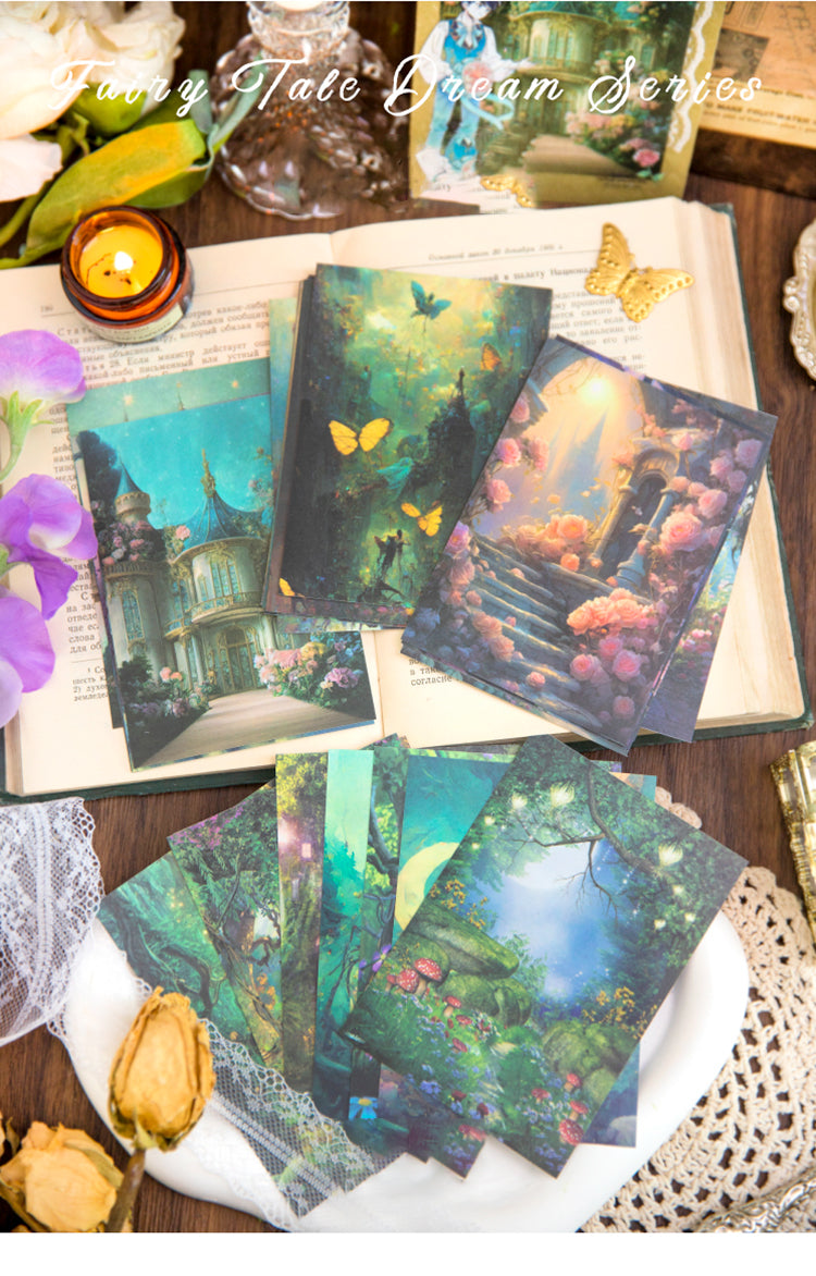 1Fairy Tale Dreamland Washi Scrapbook Paper - Castle, Door, Forest, Butterfly, Garden
