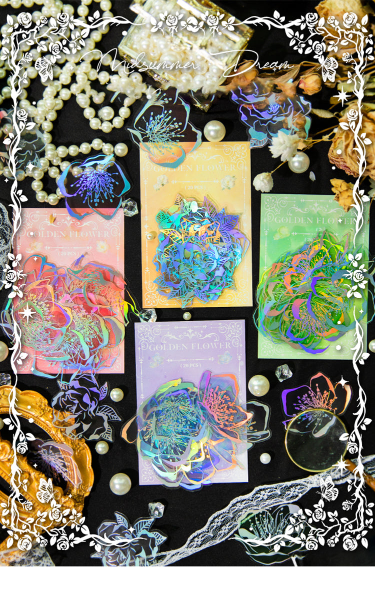 1Flower Holographic Hot Stamping PET Sticker