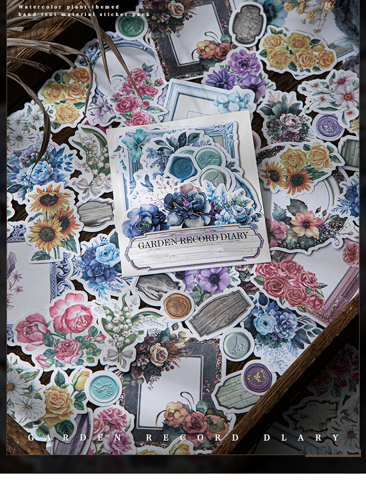 1Flower Washi Stickers - Frame, Seal, Label