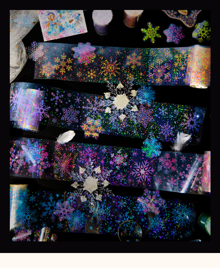 1Fluffy Wind Series Holographic Snowflake Tape