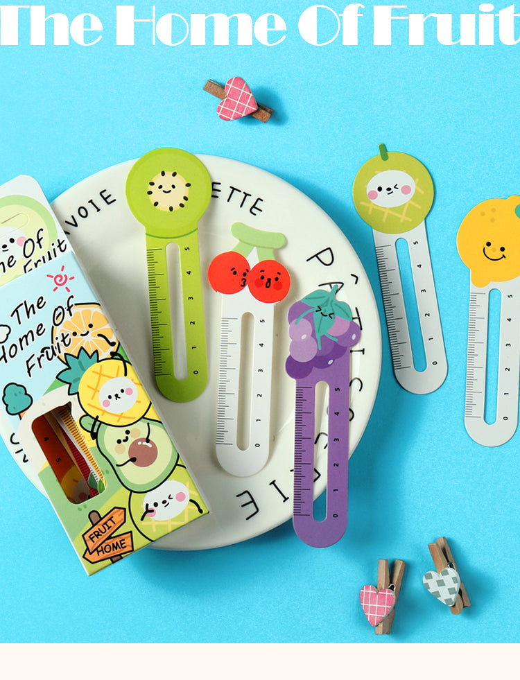 1Fruit House Series Cartoon Fruit Ruler Bookmarks