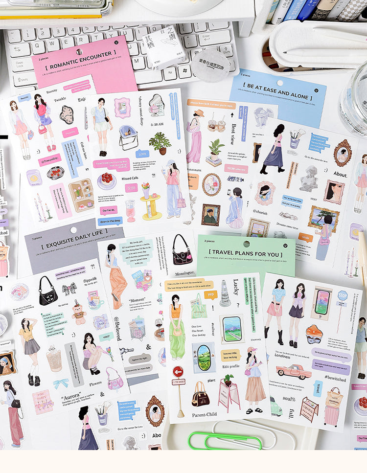 1Girl Life Stickers - Characters, Travel