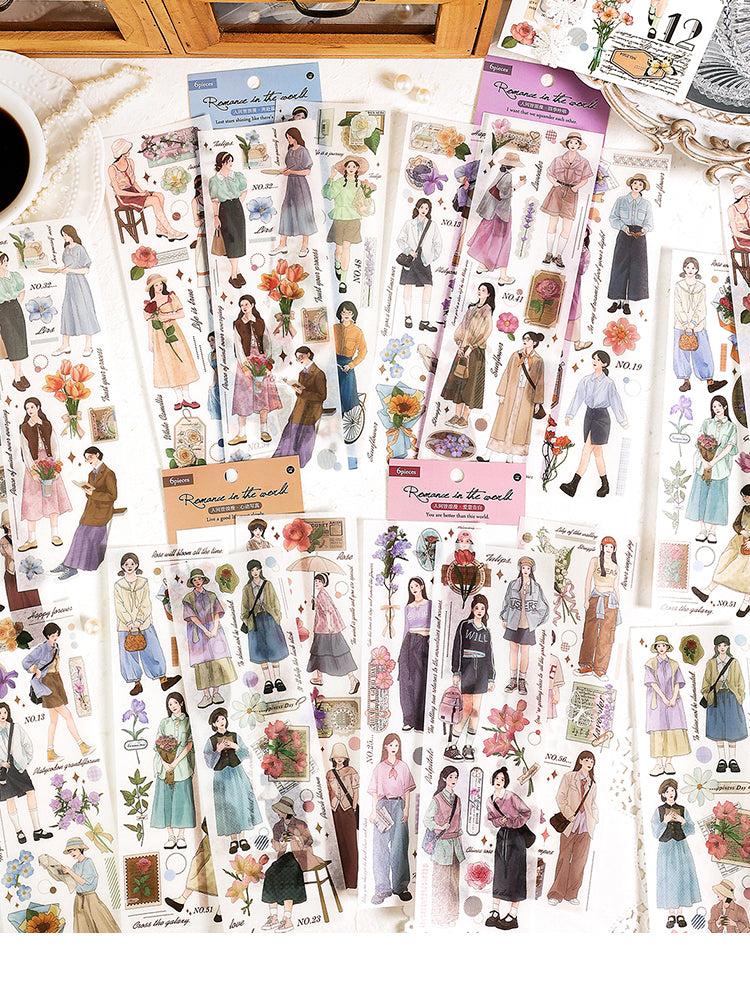 1Girl's Casual Lifestyle Washi Stickers