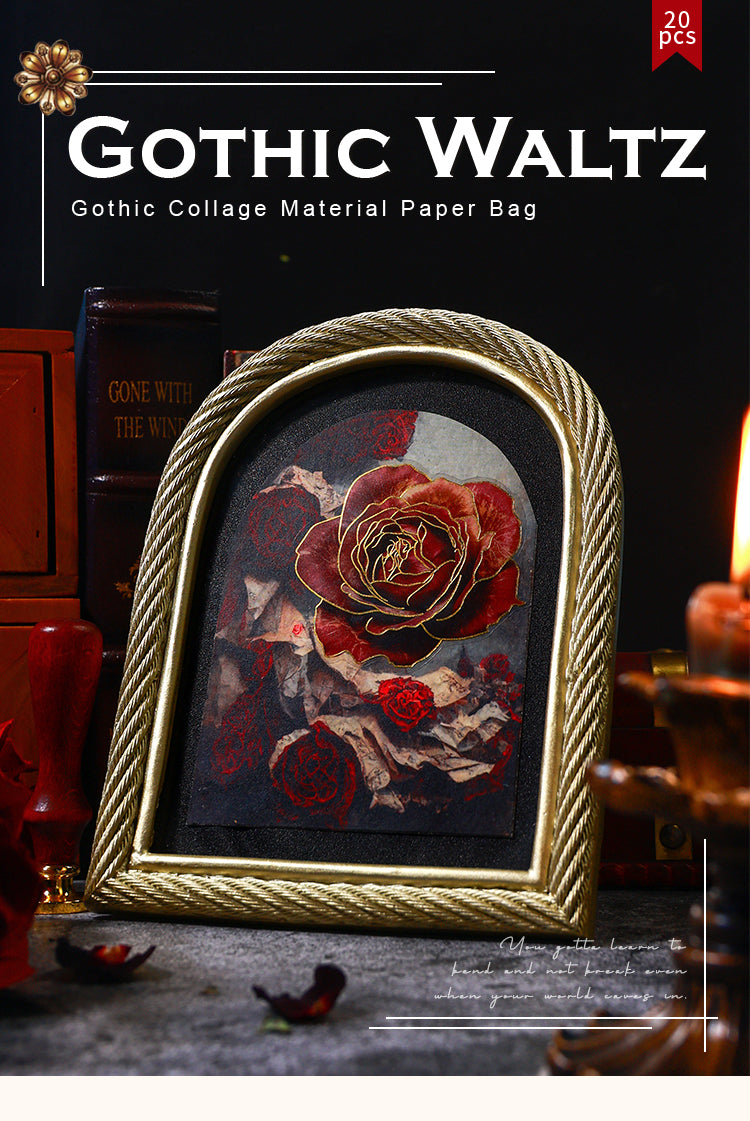 1Gothic Style Halloween Material Paper - Castle, Rose