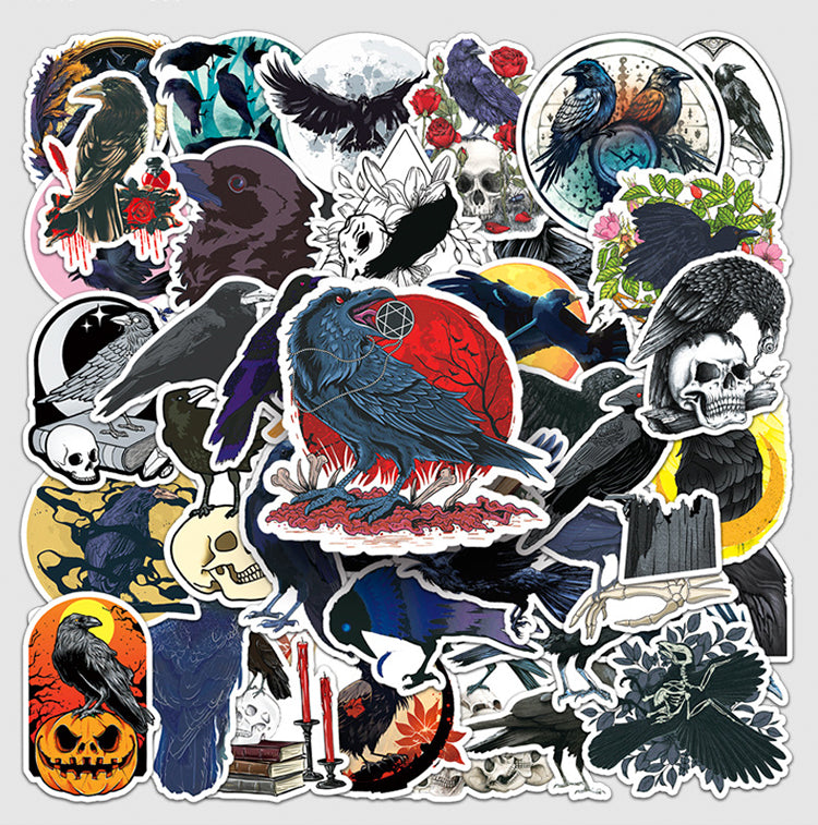 1Halloween Crow PVC Decorative Sticker