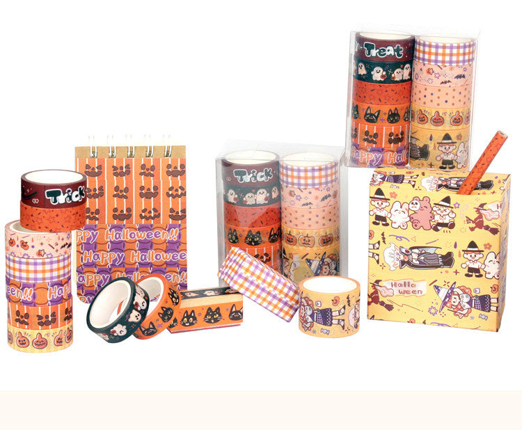 1Halloween Washi Tape Set with Text Cats Witches
